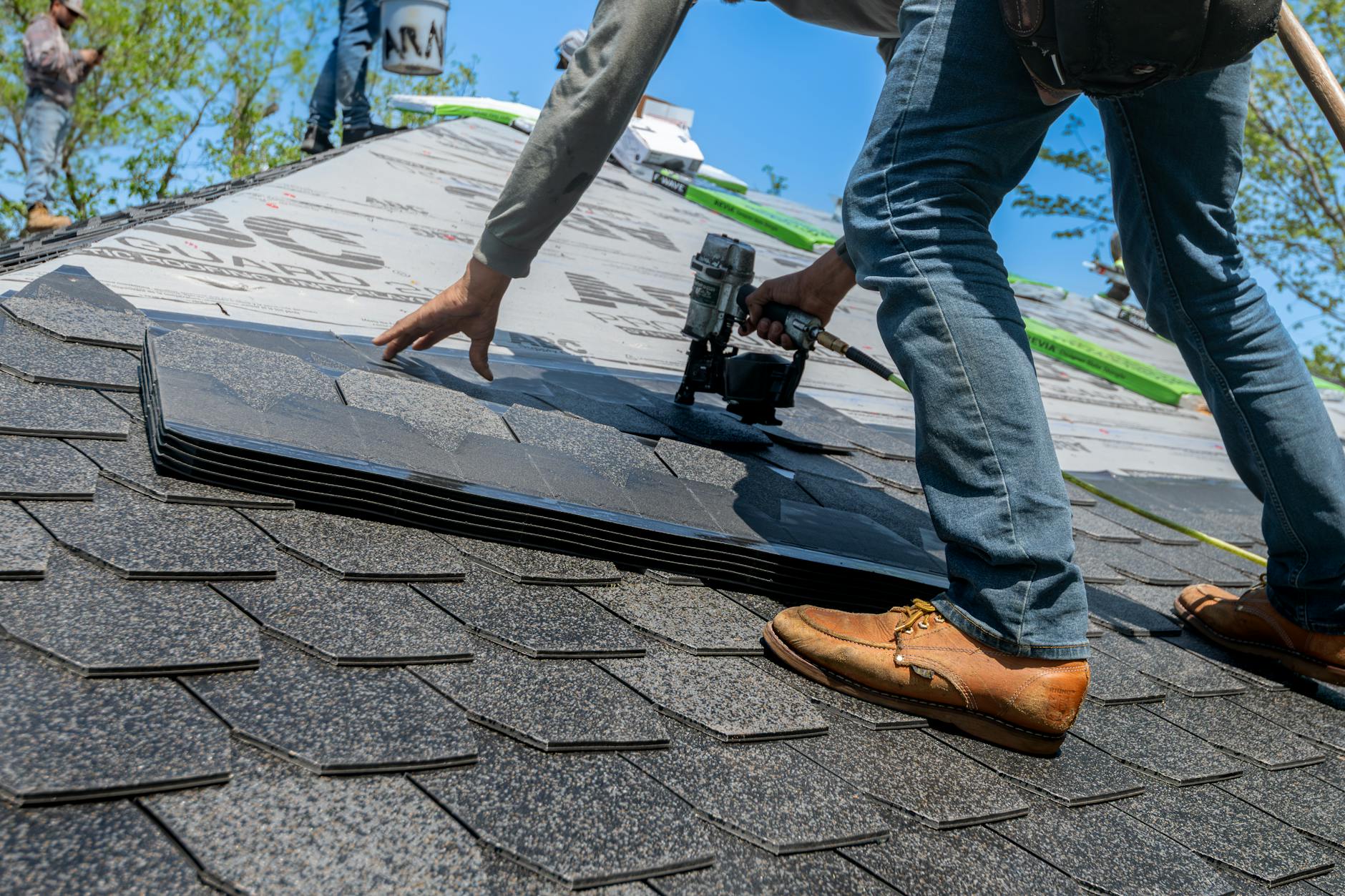 WPG Roofing crew at work on a home
